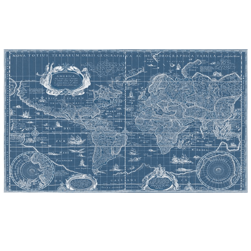 Blue Print World Map