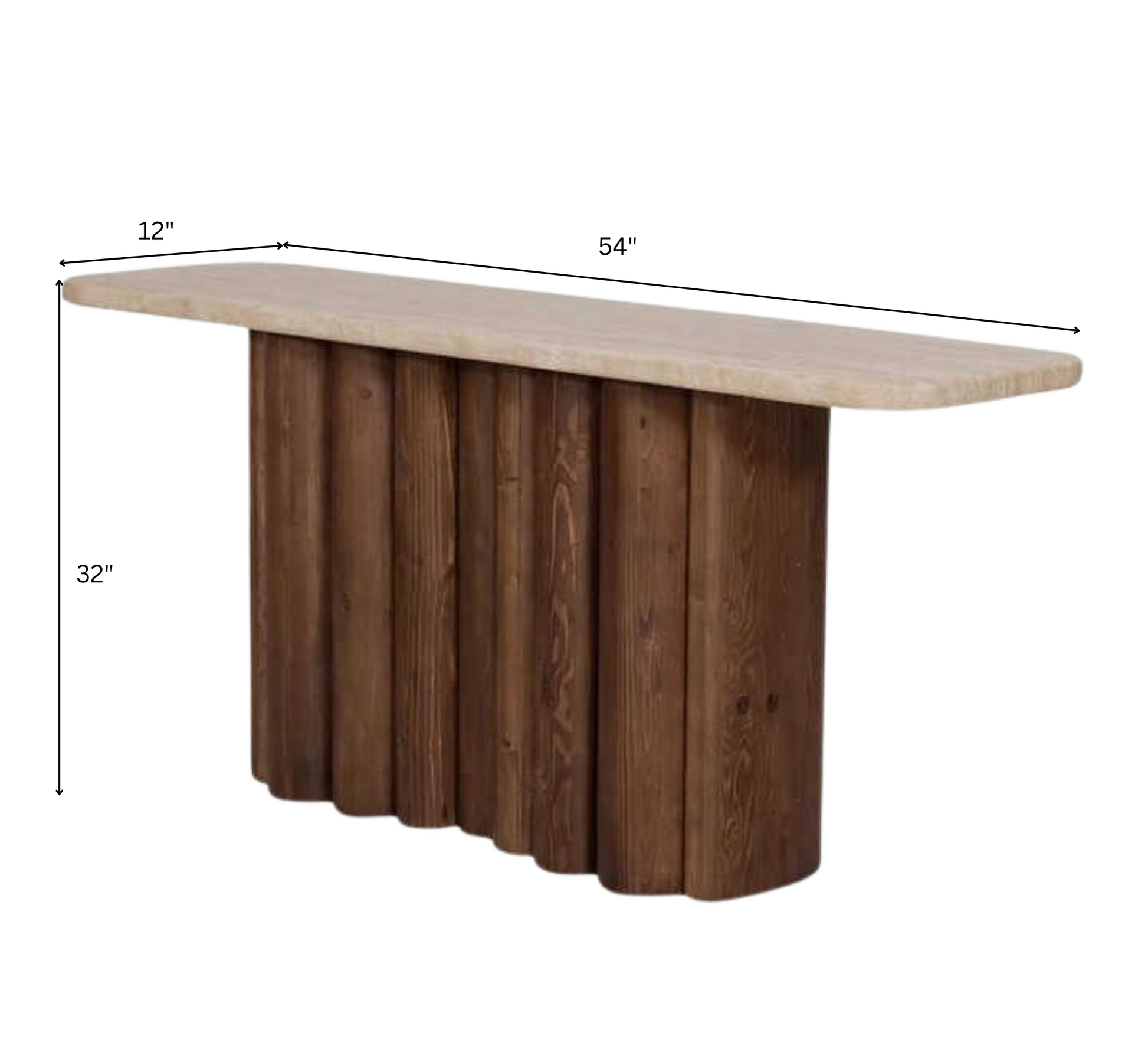 Sculpted Wooden Console Table