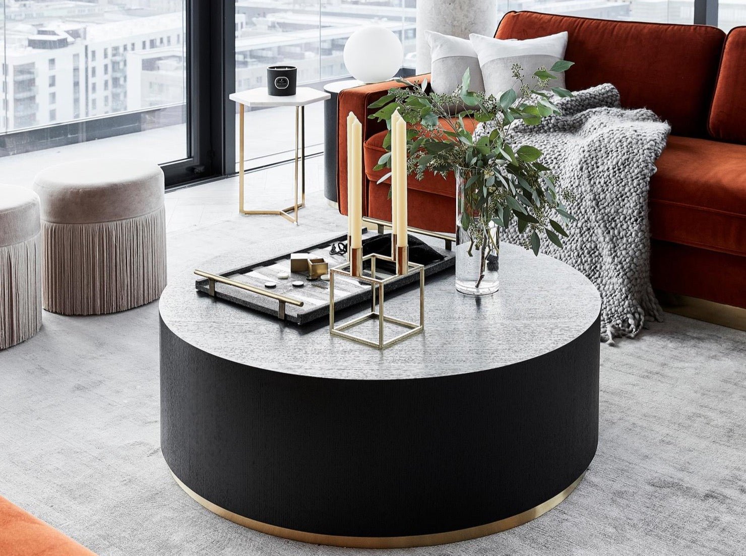 Coffee table, solid mango wood