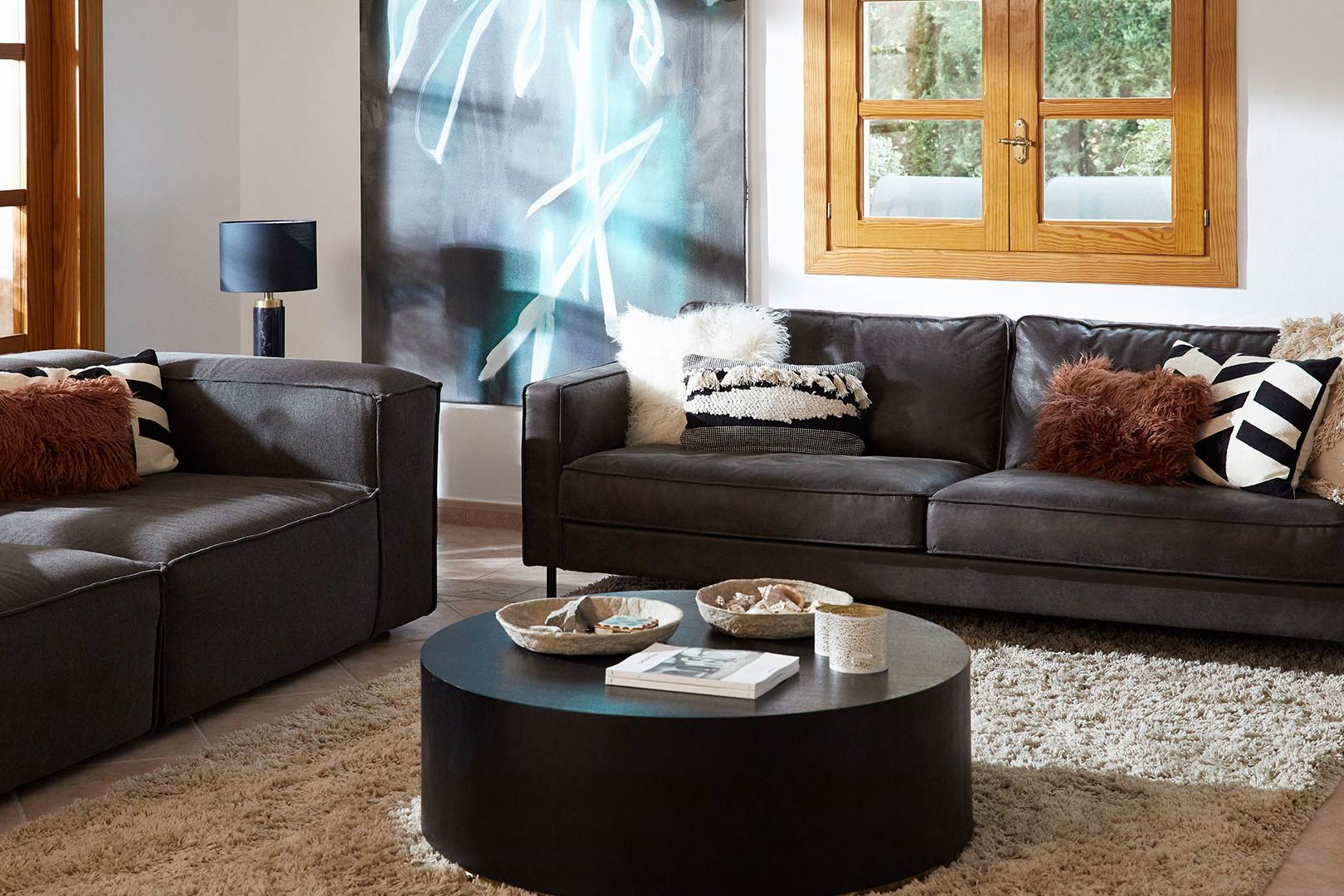 Coffee table, solid mango wood