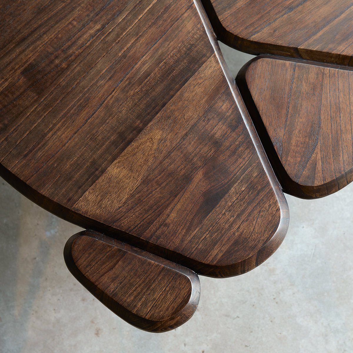 Coffee table, solid mango wood and steel