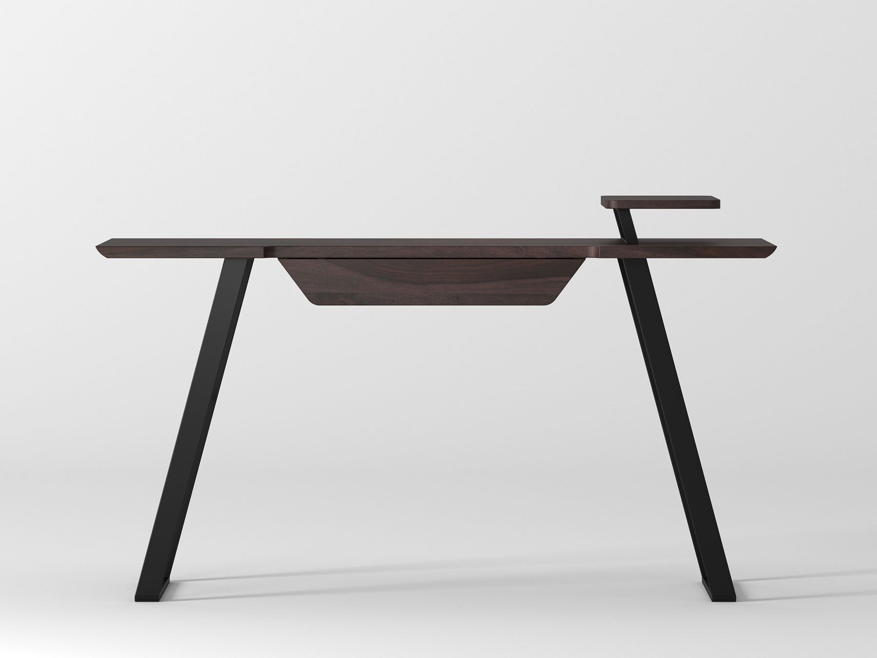 Desk, solid sheesham wood and steel, 1 drawer