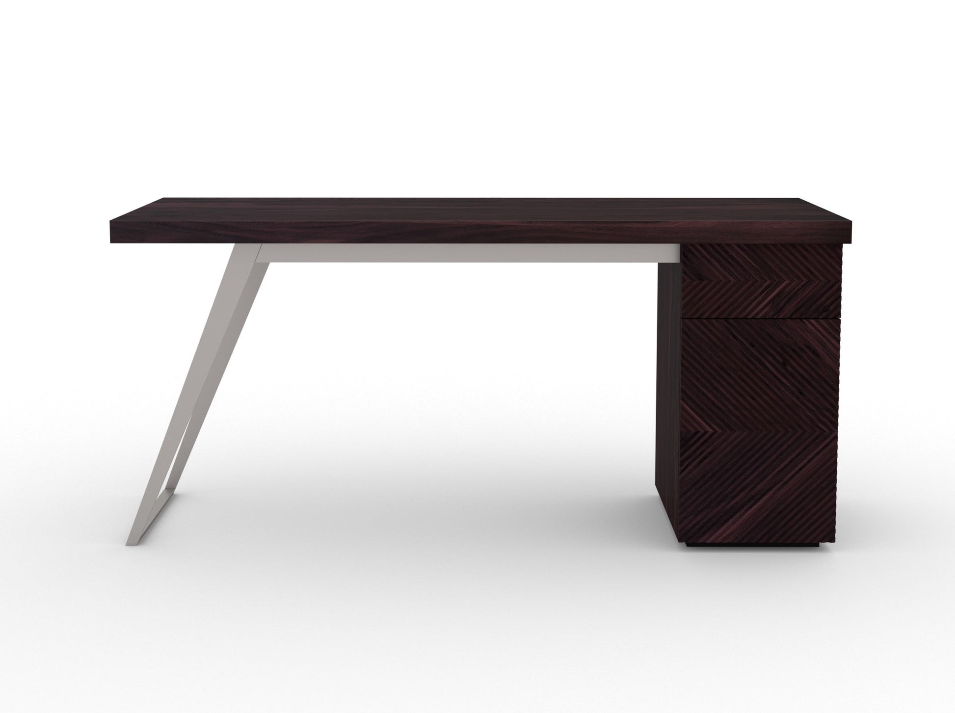 Desk, solid acacia wood and steel, 1 drawers and 1 door