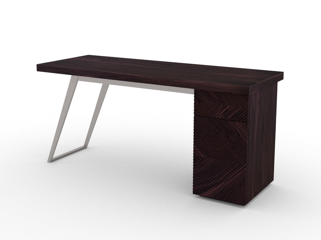 Desk, solid acacia wood and steel, 1 drawers and 1 door