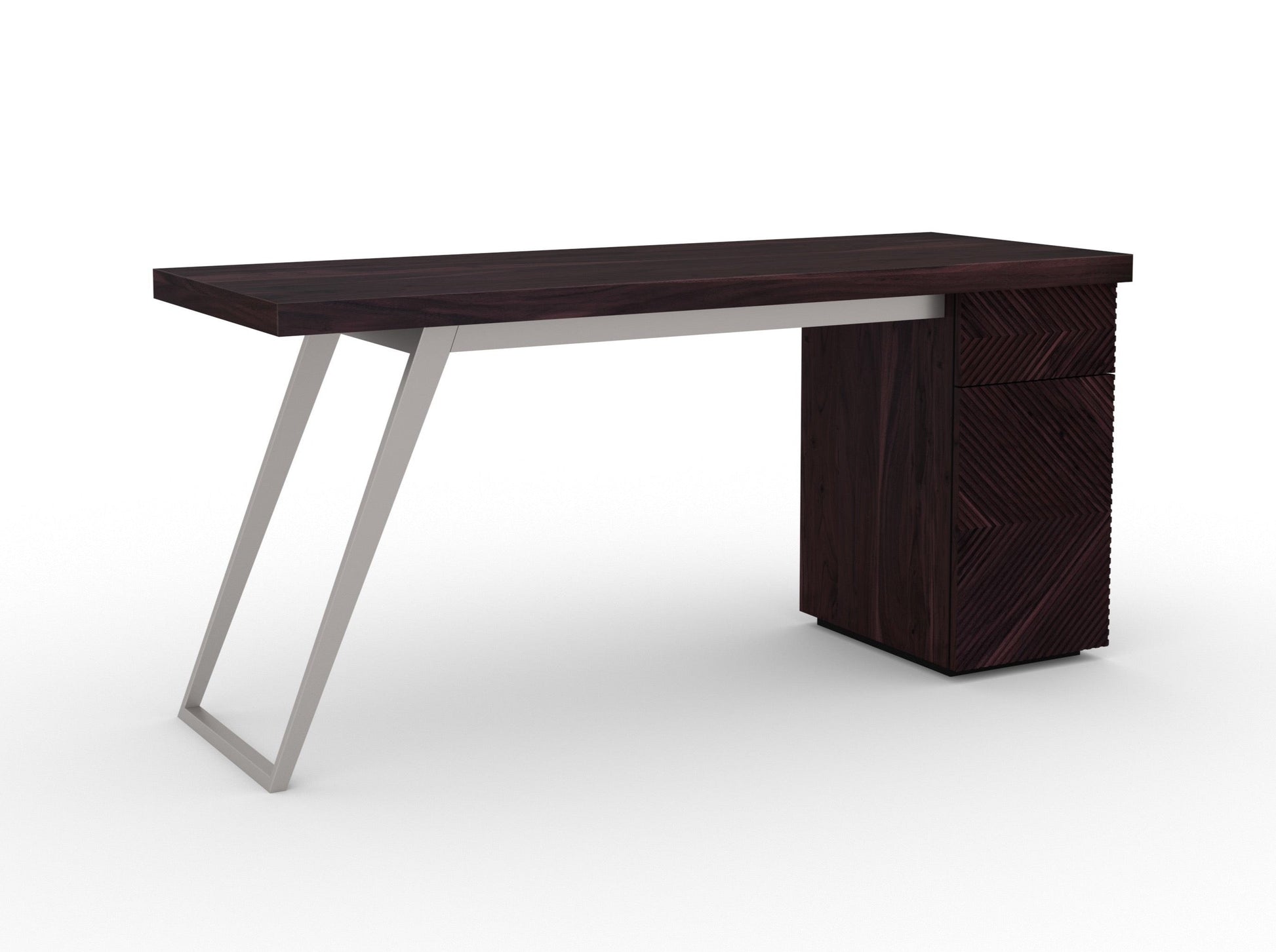 Desk, solid acacia wood and steel, 1 drawers and 1 door