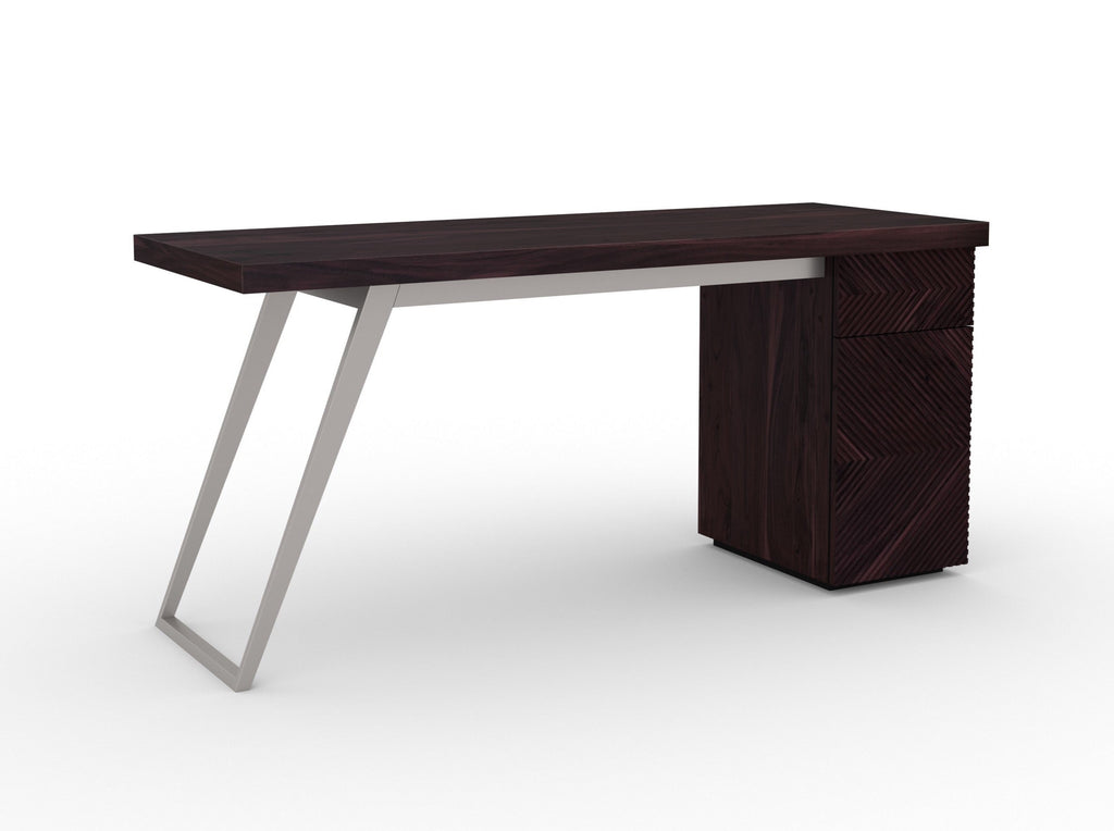 Desk, solid acacia wood and steel, 1 drawers and 1 door