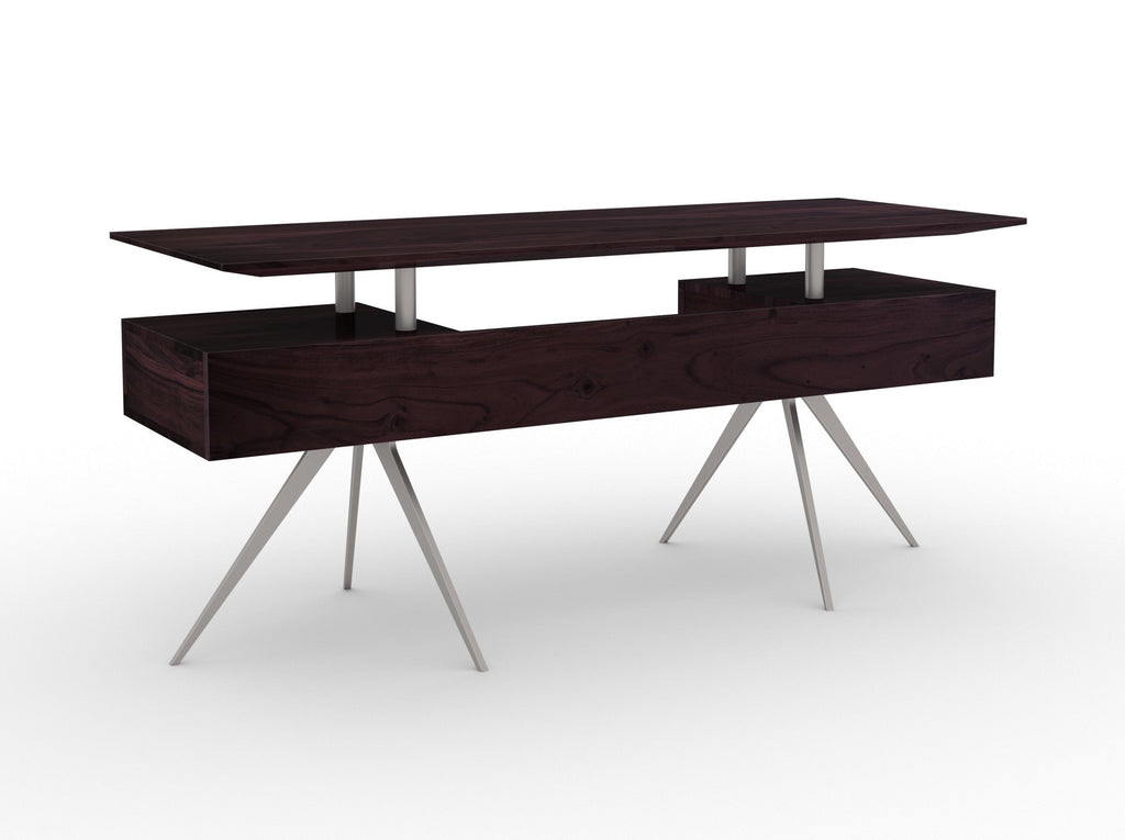 Desk, solid acacia wood and steel, 2 drawers