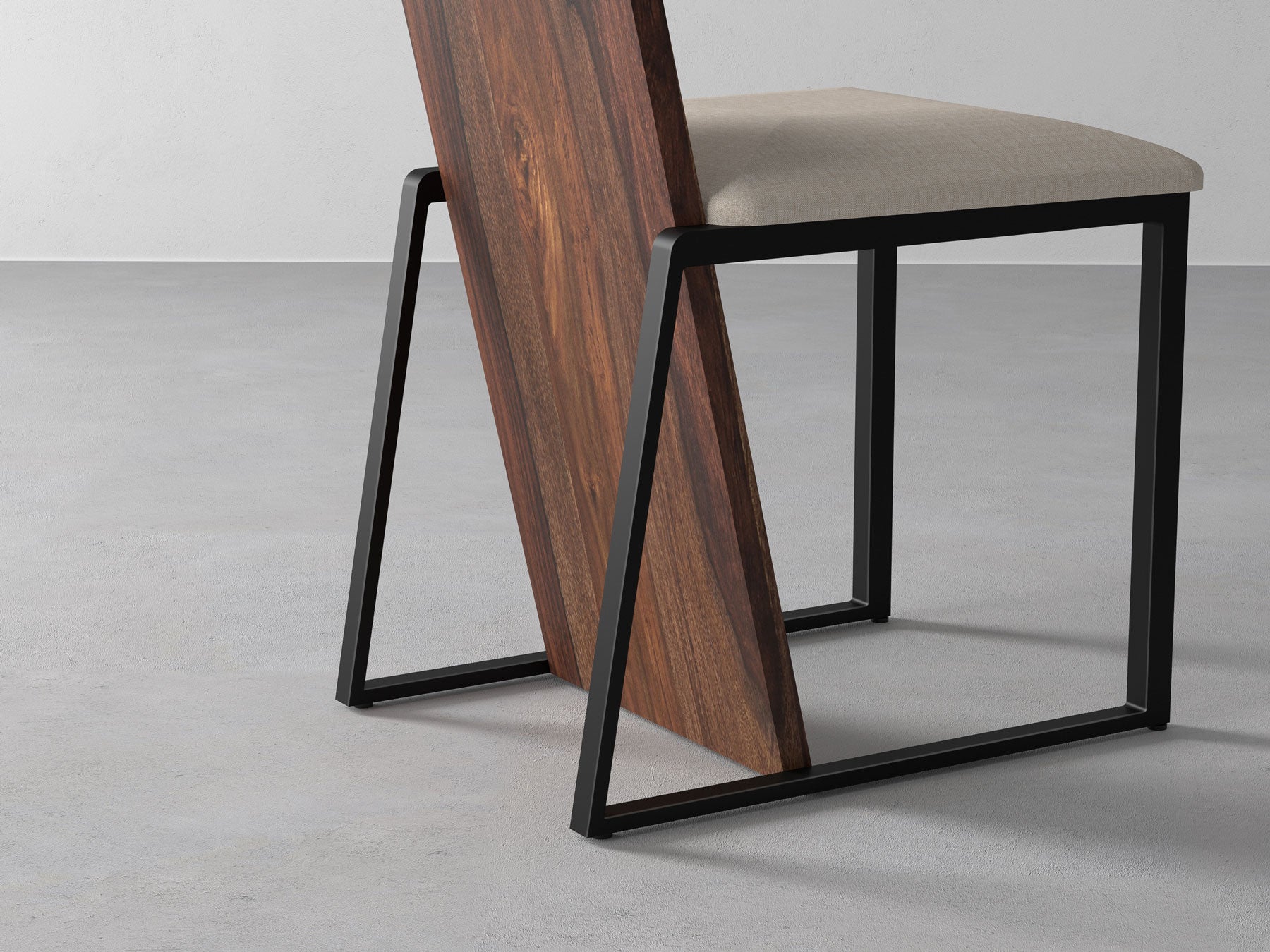 Dining chair, solid sheesham wood and steel