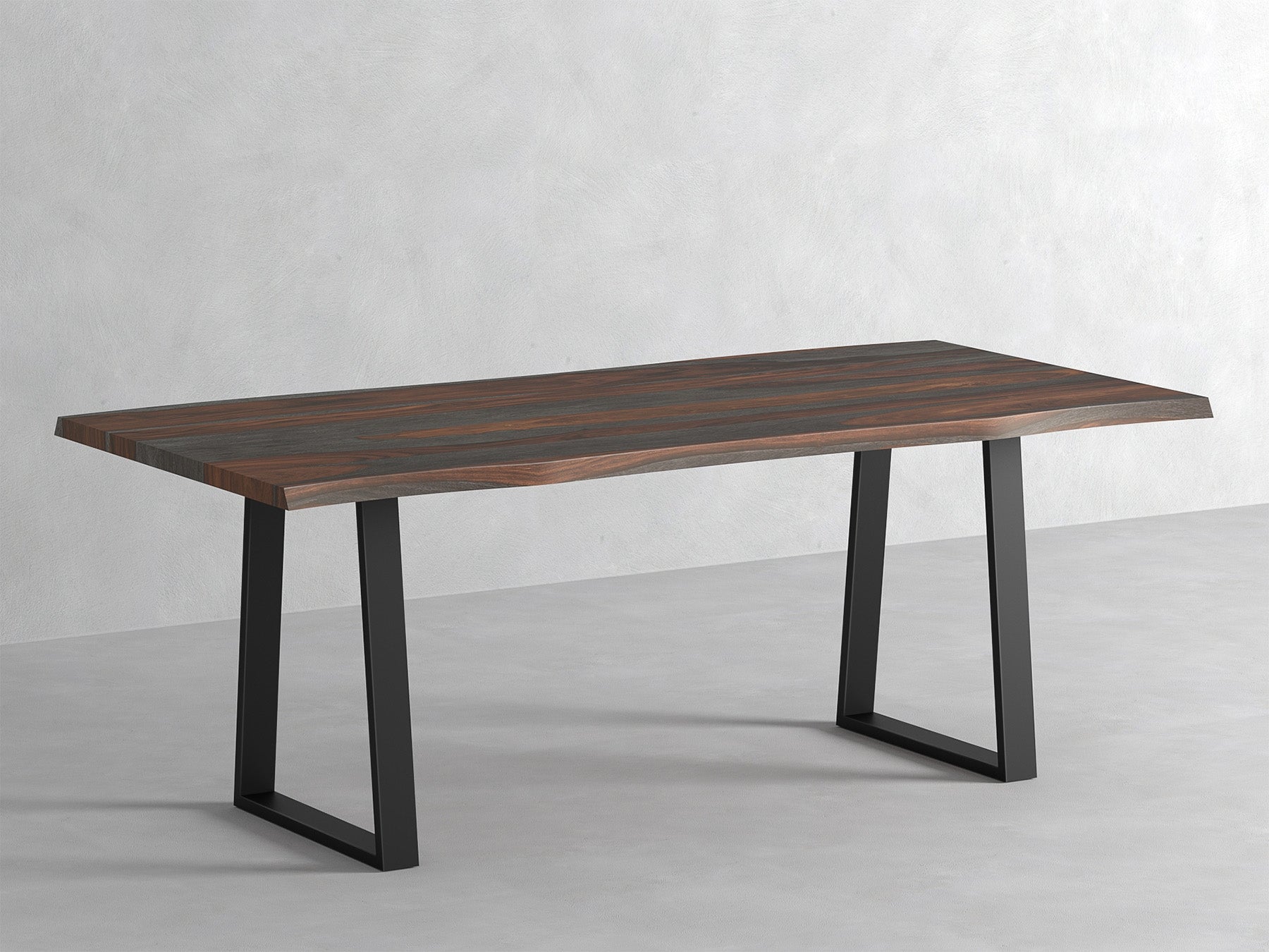 6 Seater dining table, solid sheesham wood and steel