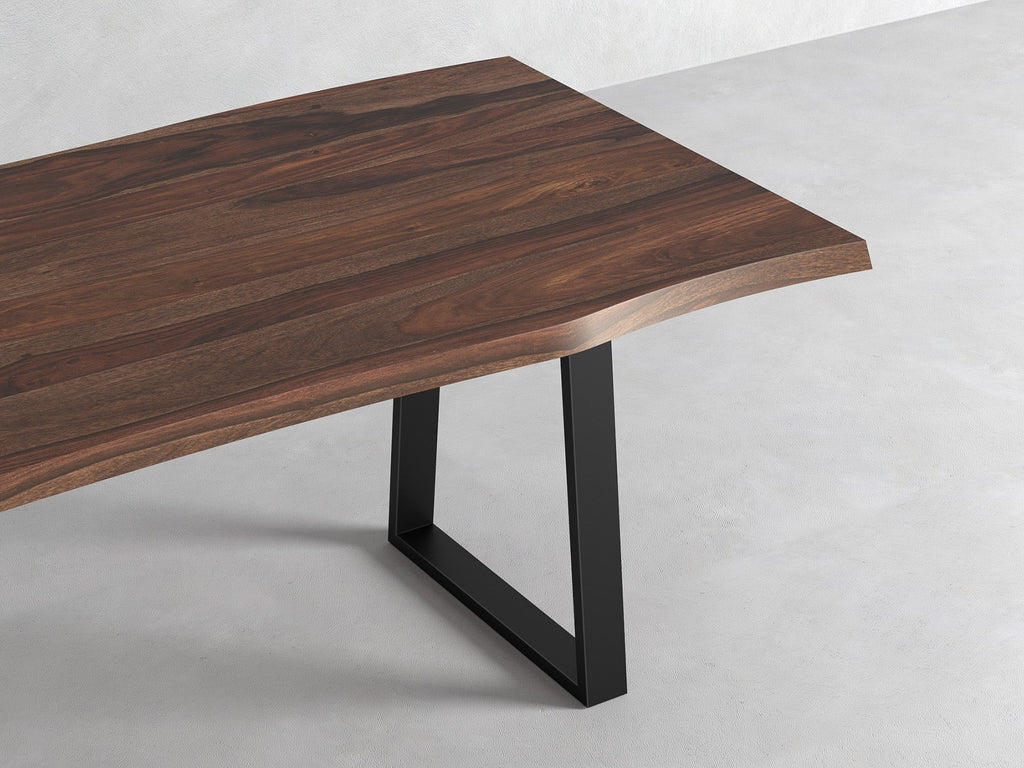 6 Seater dining table, solid sheesham wood and steel