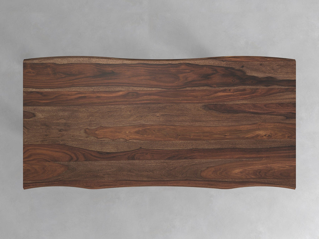 6 Seater dining table, solid sheesham wood and steel