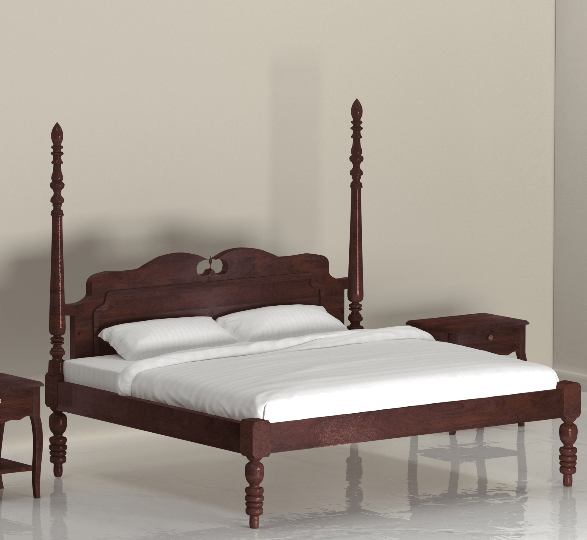 Iksha 100% Solid Wood Poster Bed