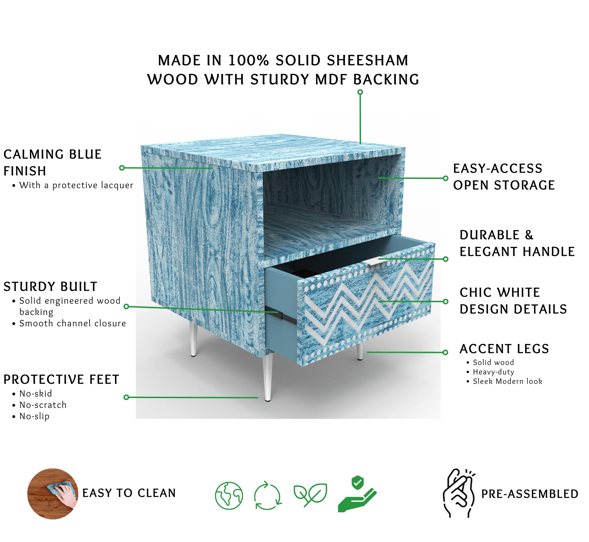 Verve Wooden Bedside Table