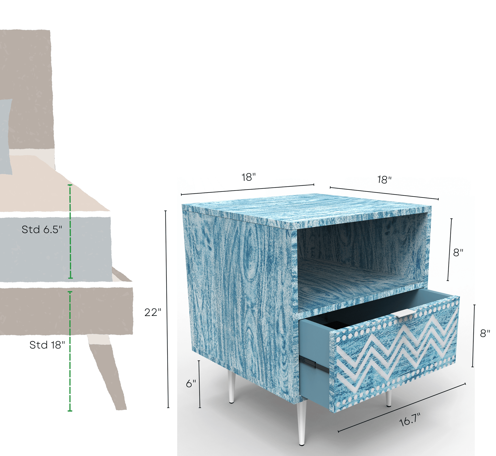 Verve Wooden Bedside Table