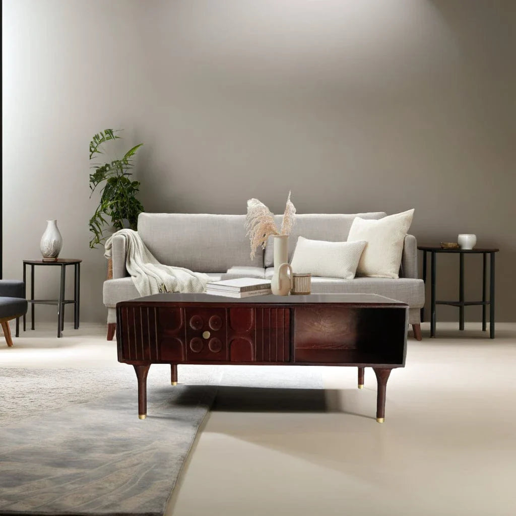 Aks Wooden Storage Centre Table