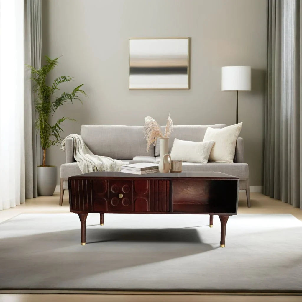 Aks Wooden Storage Centre Table