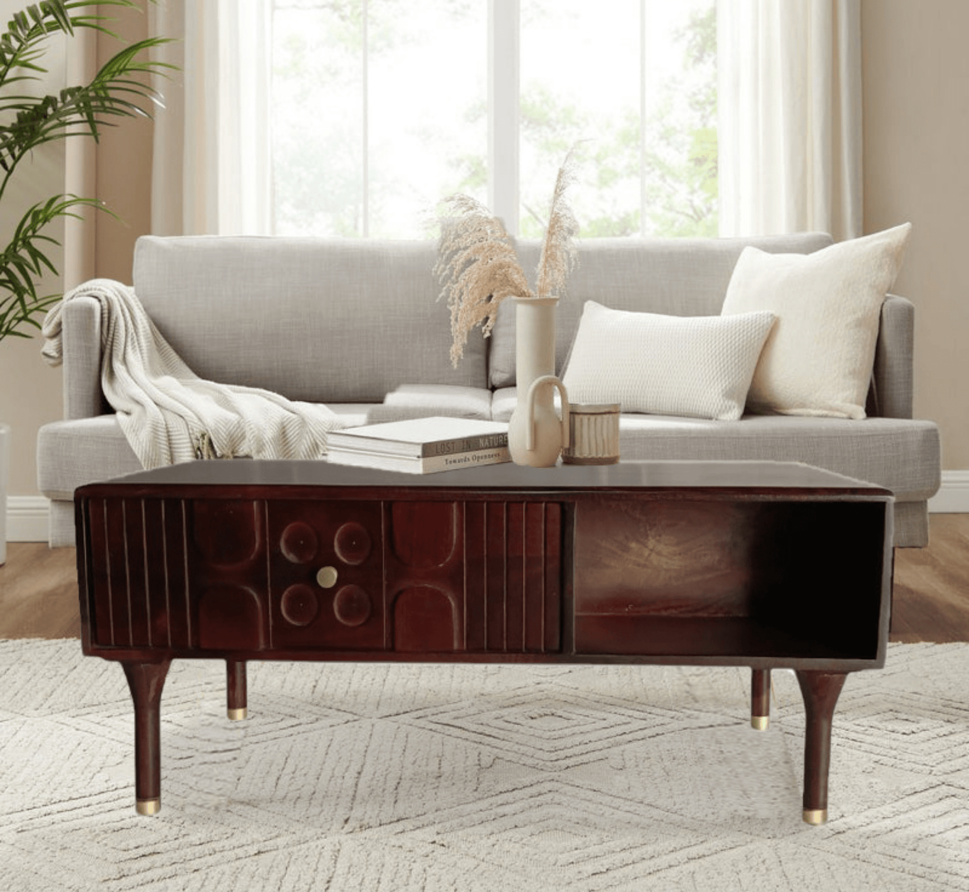 Aks Wooden Storage Centre Table