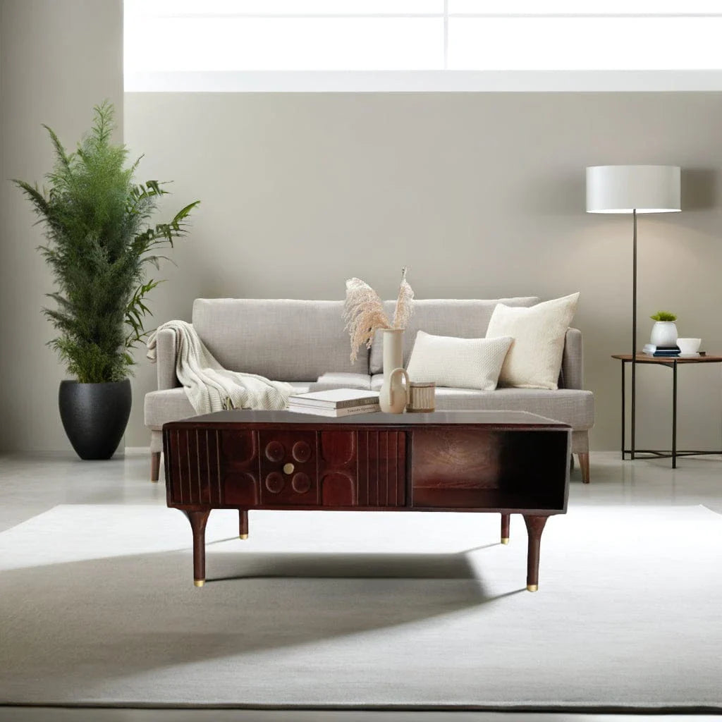 Aks Wooden Storage Centre Table