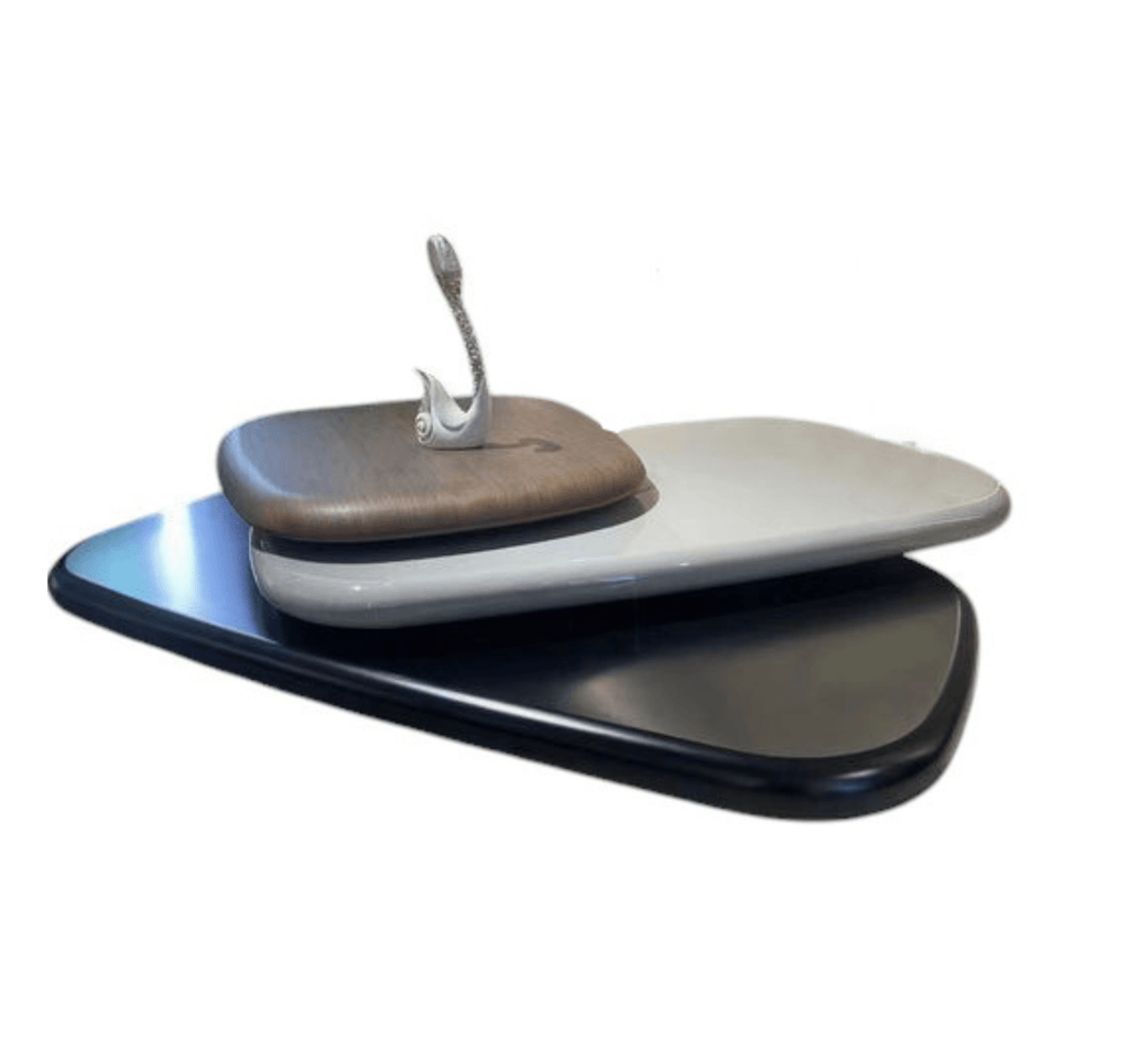 Pebble Wooden Rotating 3-Tier Centre Table