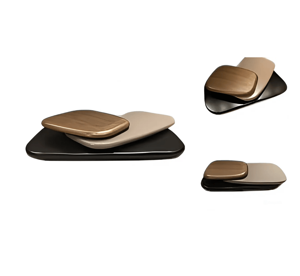 Pebble Wooden Rotating 3-Tier Centre Table