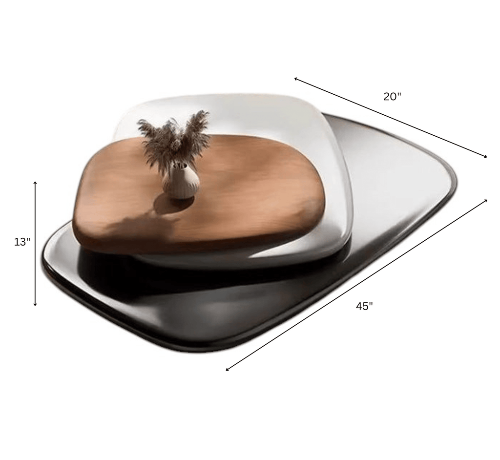 Pebble Wooden Rotating 3-Tier Centre Table