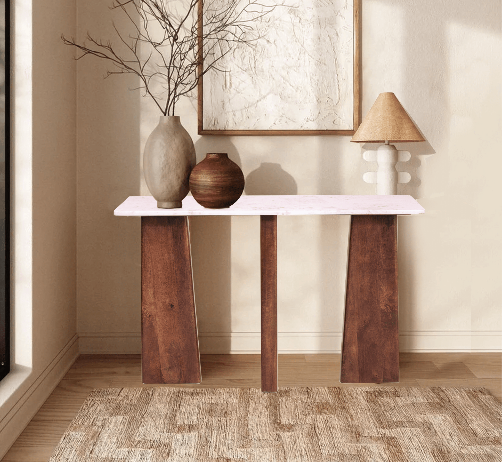 Panache Marble-Top Accent Console