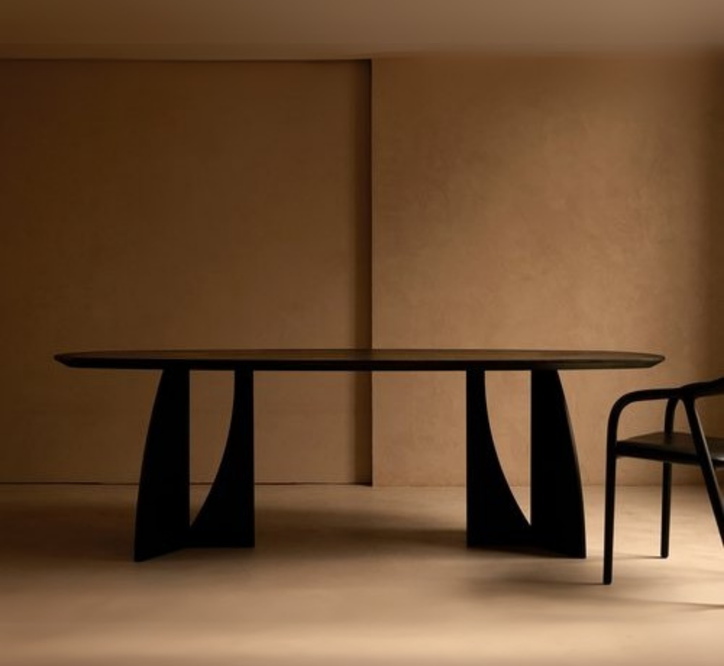 Crescent Wooden Dining Table Set