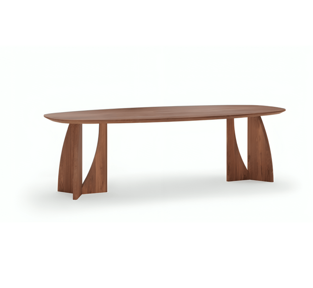 Crescent Wooden Dining Table Set