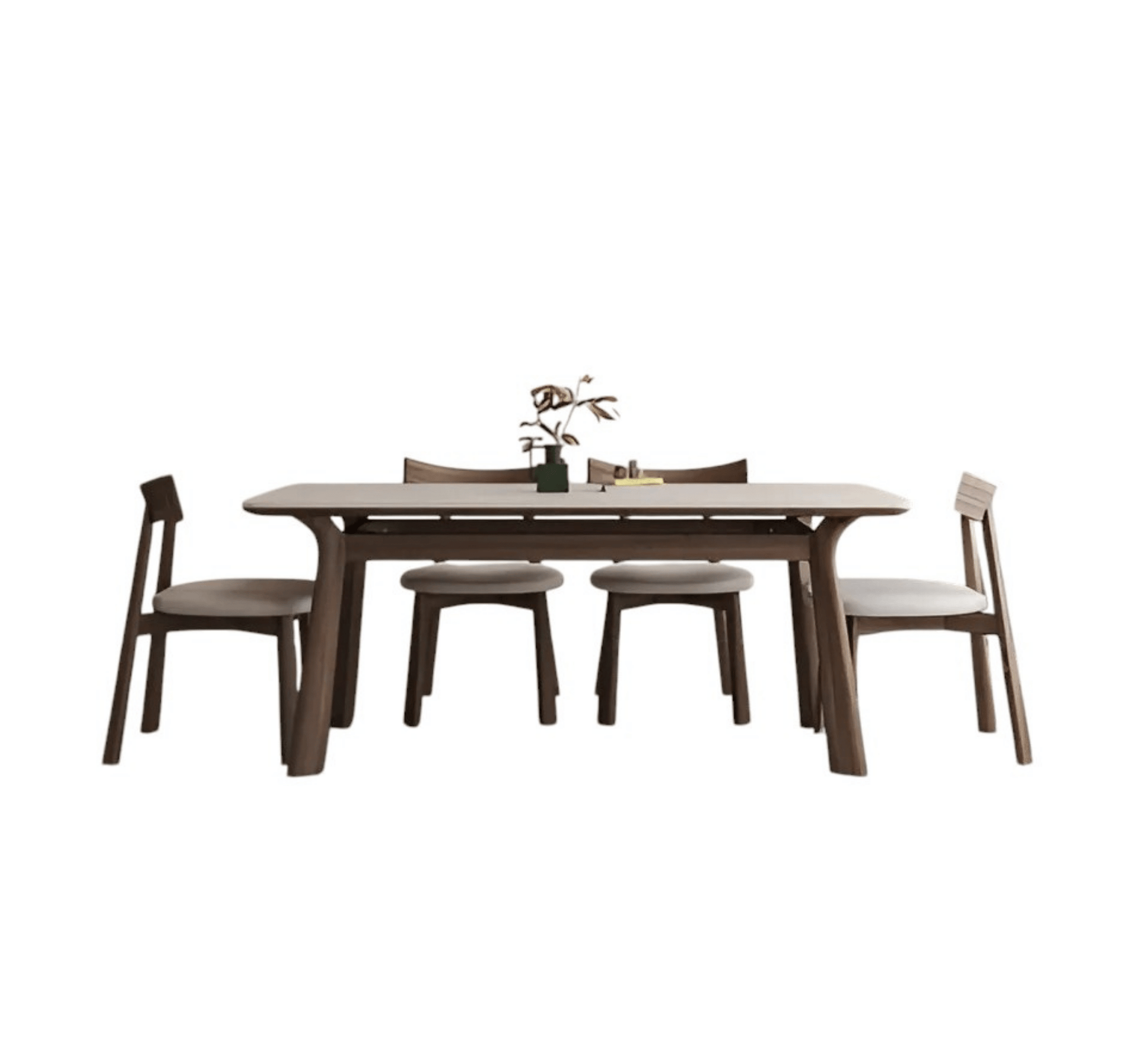 Panache Marble-Top Wooden Dining Table Set