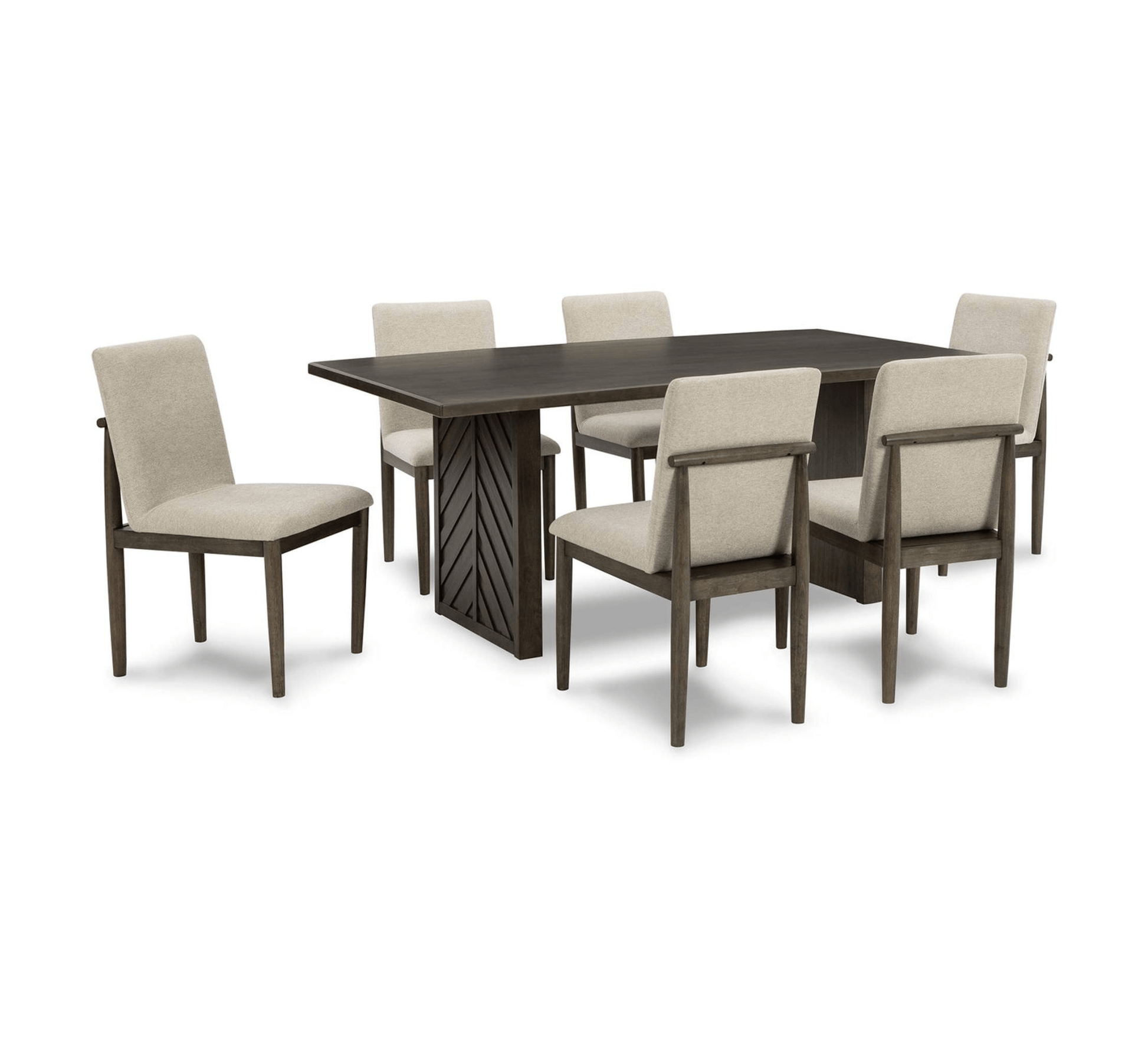 Chevron Wooden Dining Table Set
