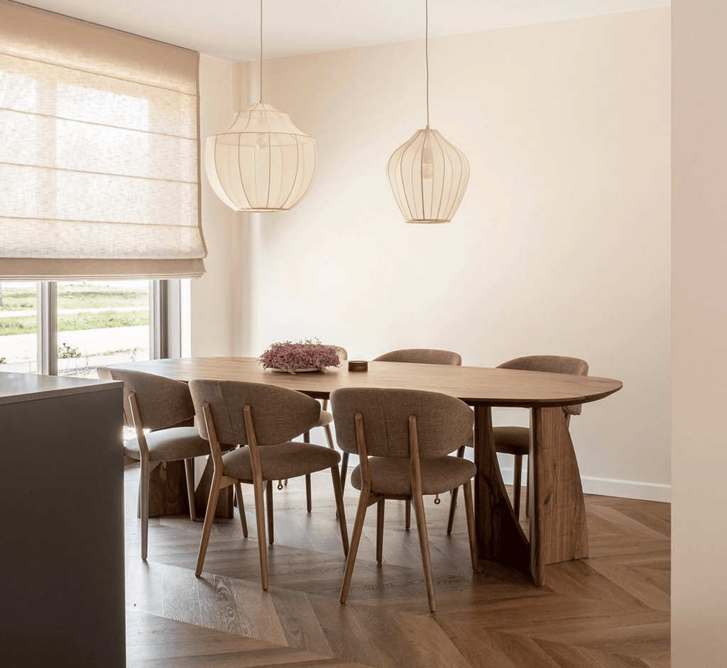 Crescent Wooden Dining Table Set