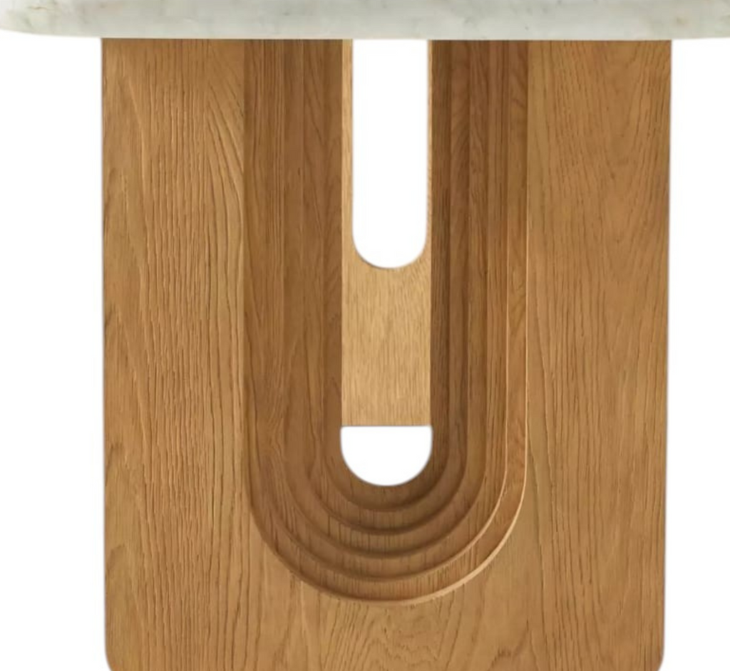 Centra Marble-Top Wooden Dining Table Set