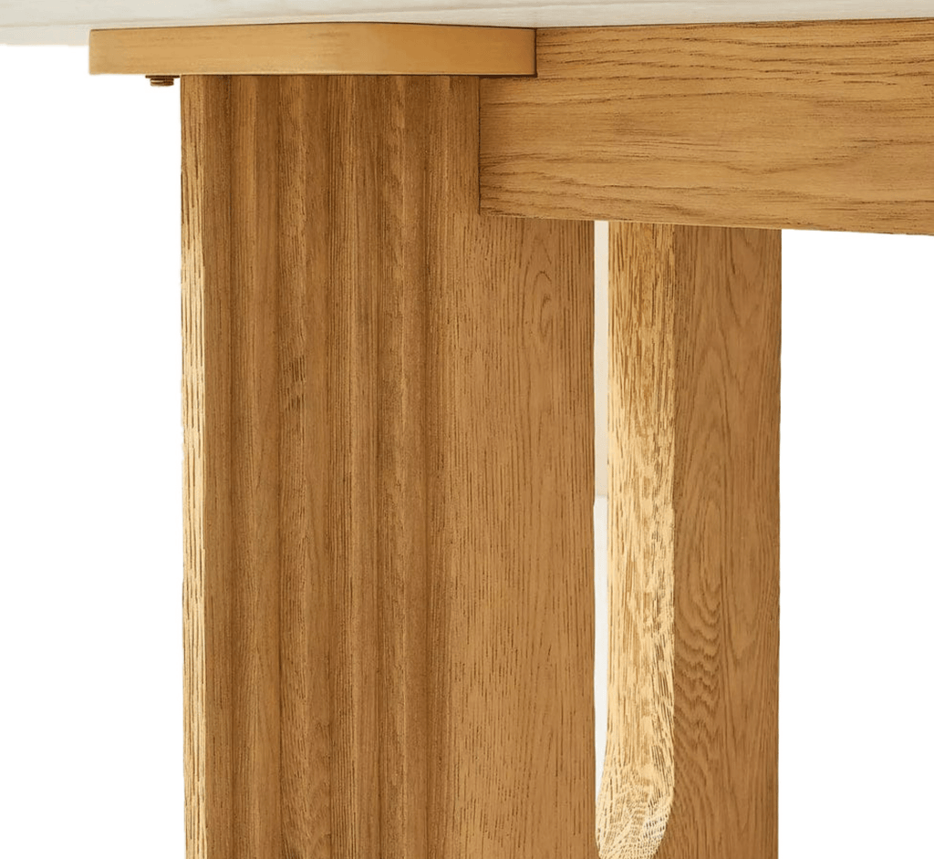 Centra Marble-Top Wooden Dining Table Set