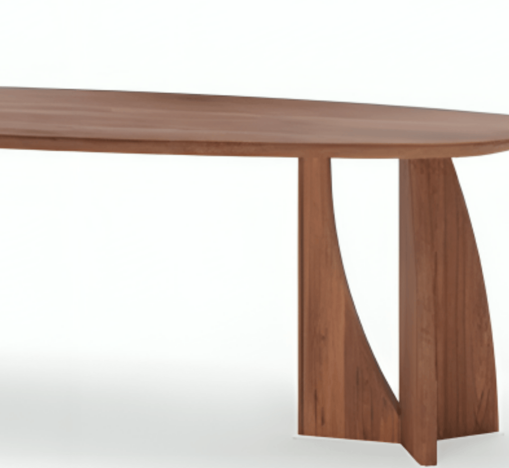 Crescent Wooden Dining Table Set