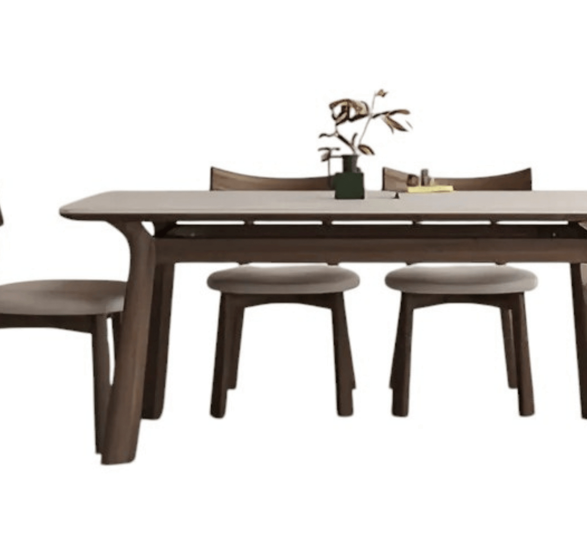 Panache Marble-Top Wooden Dining Table Set