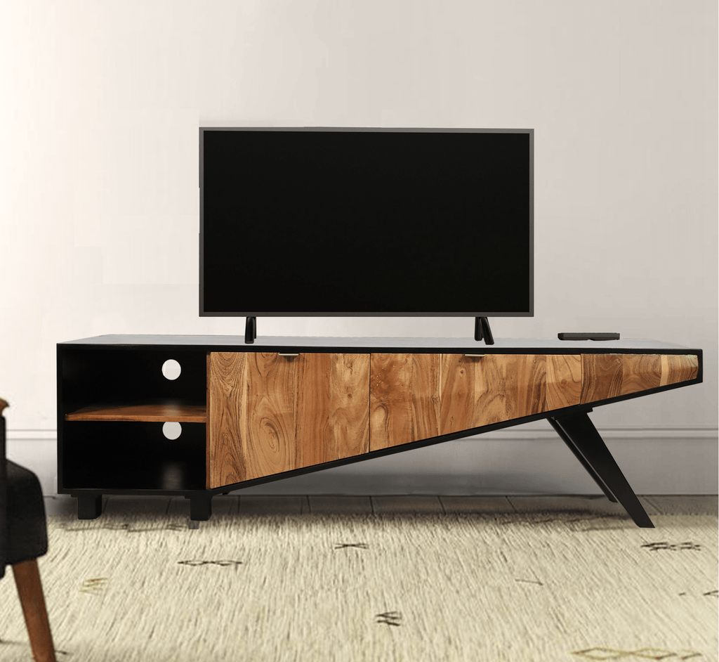 Elevated Wooden TV Cabinet