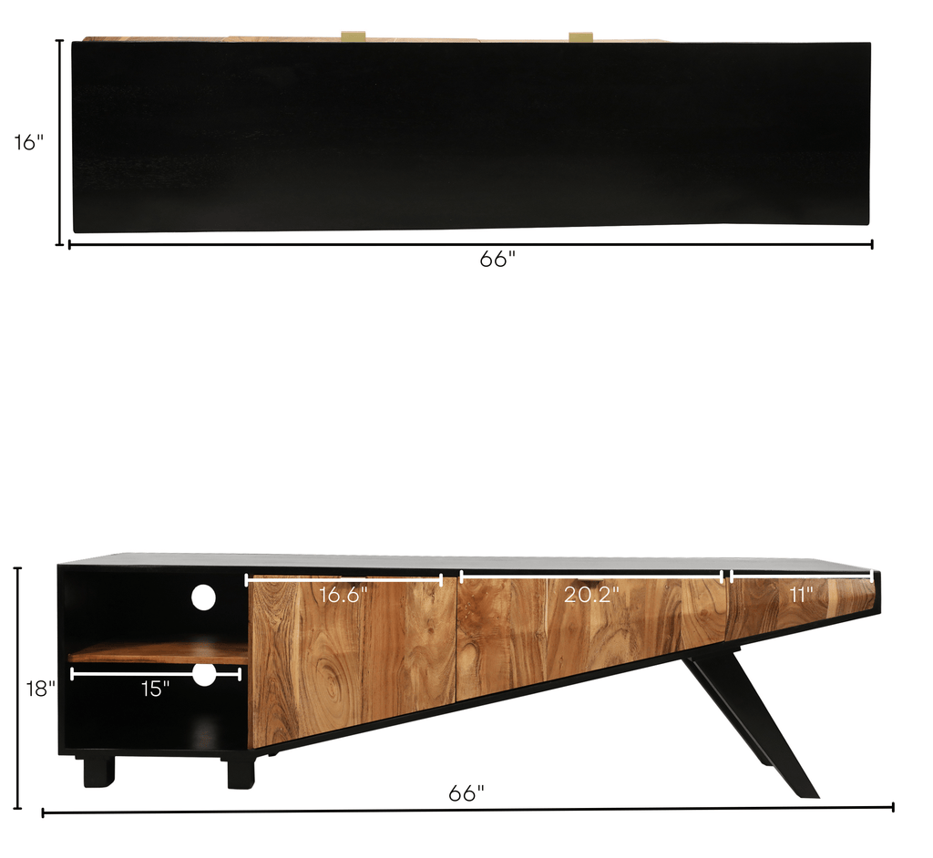 Elevated Wooden TV Cabinet