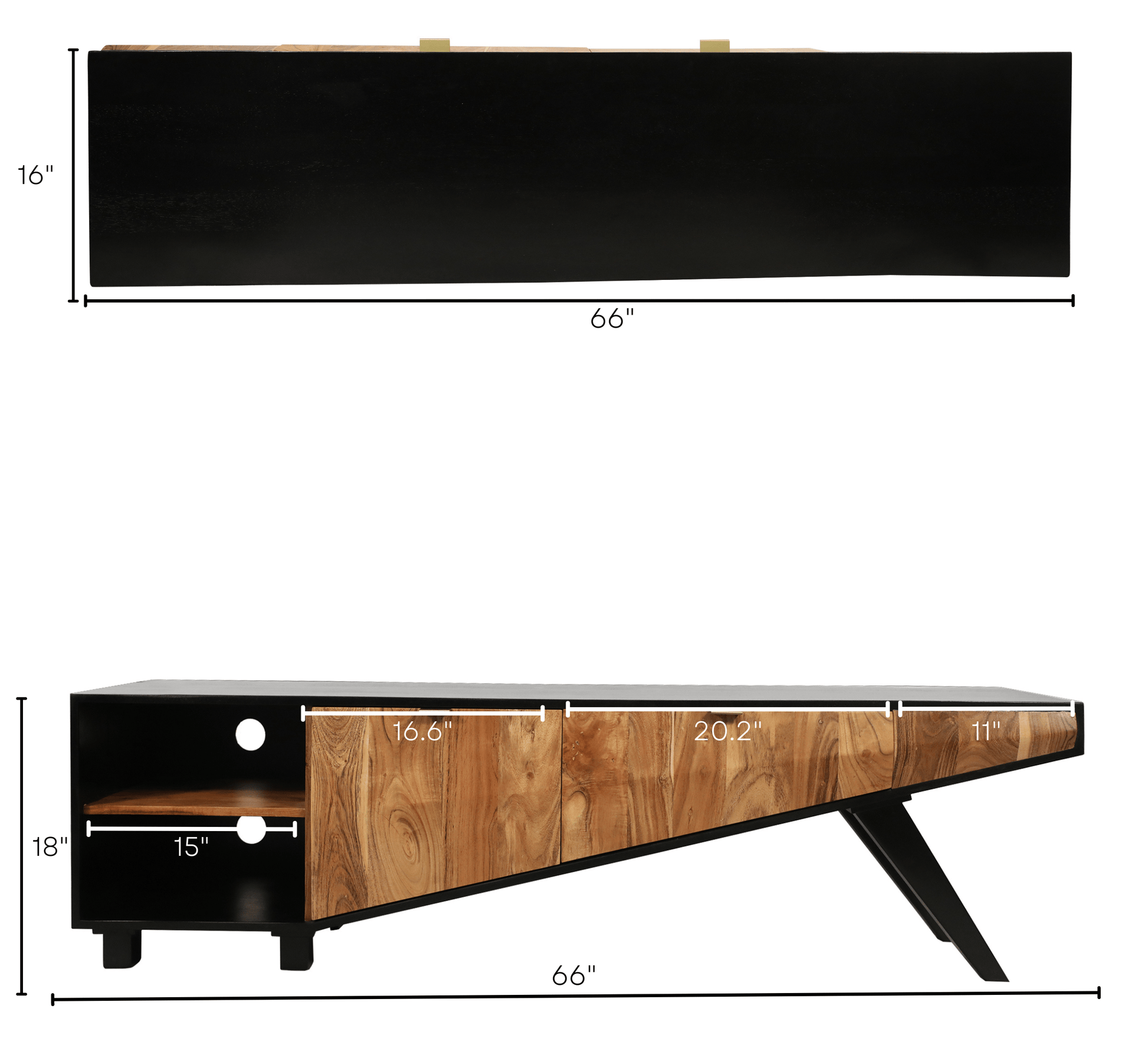 Elevated Wooden TV Cabinet