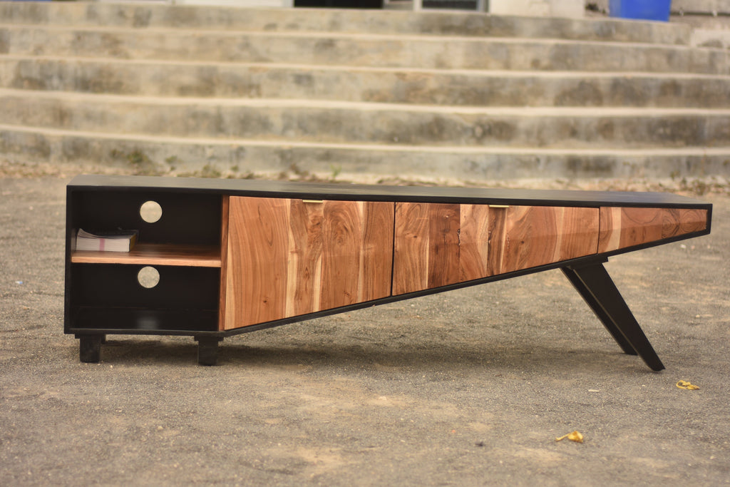 Elevated Wooden TV Cabinet
