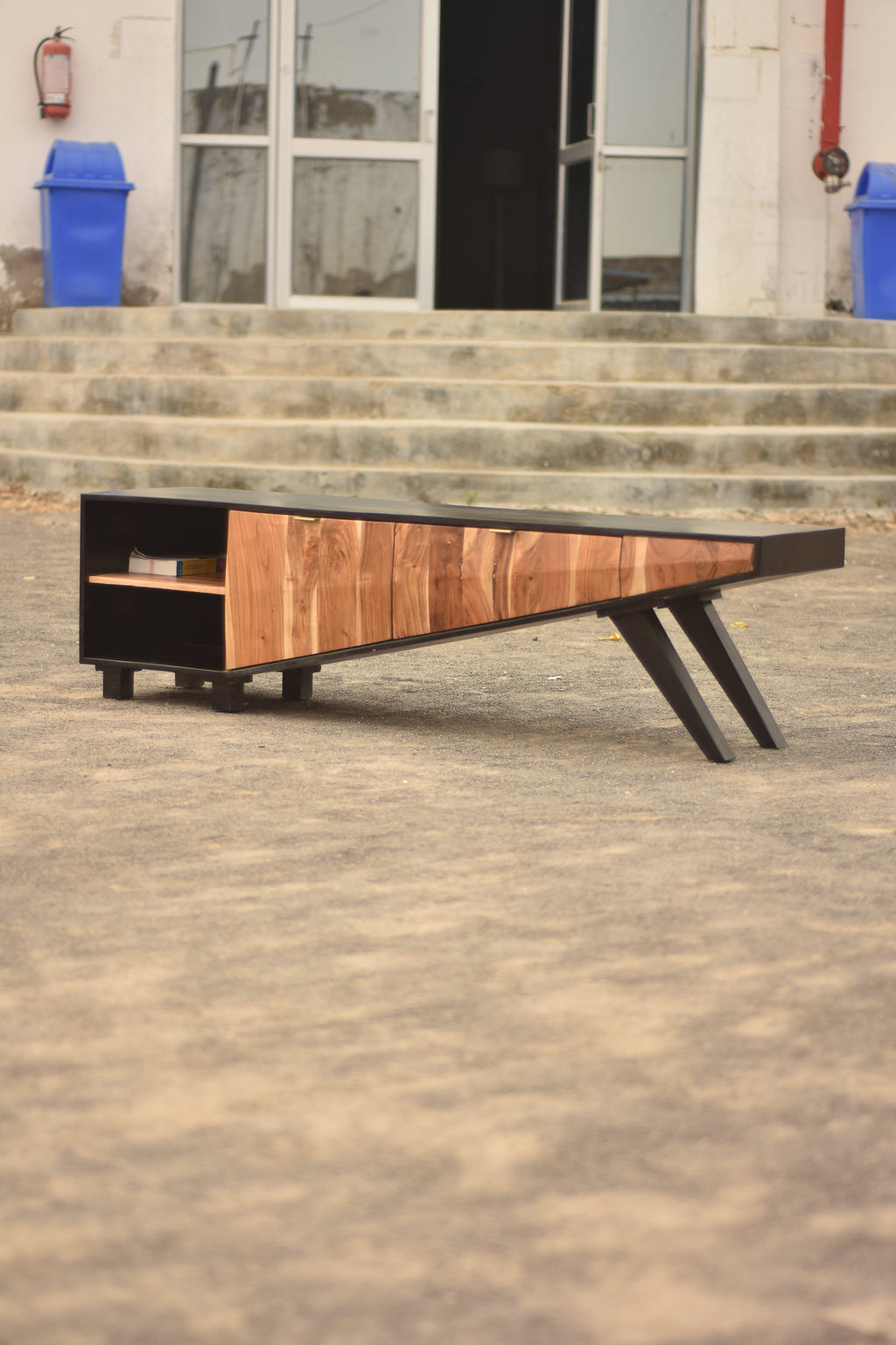 Elevated Wooden TV Cabinet