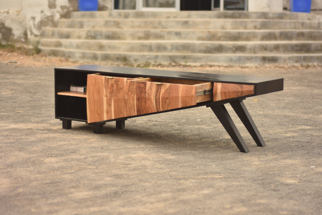 Elevated Wooden TV Cabinet