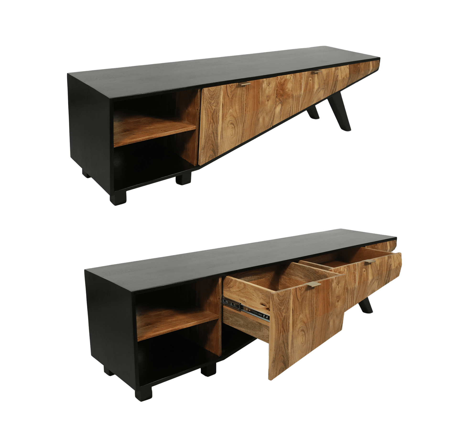 Elevated Wooden TV Cabinet