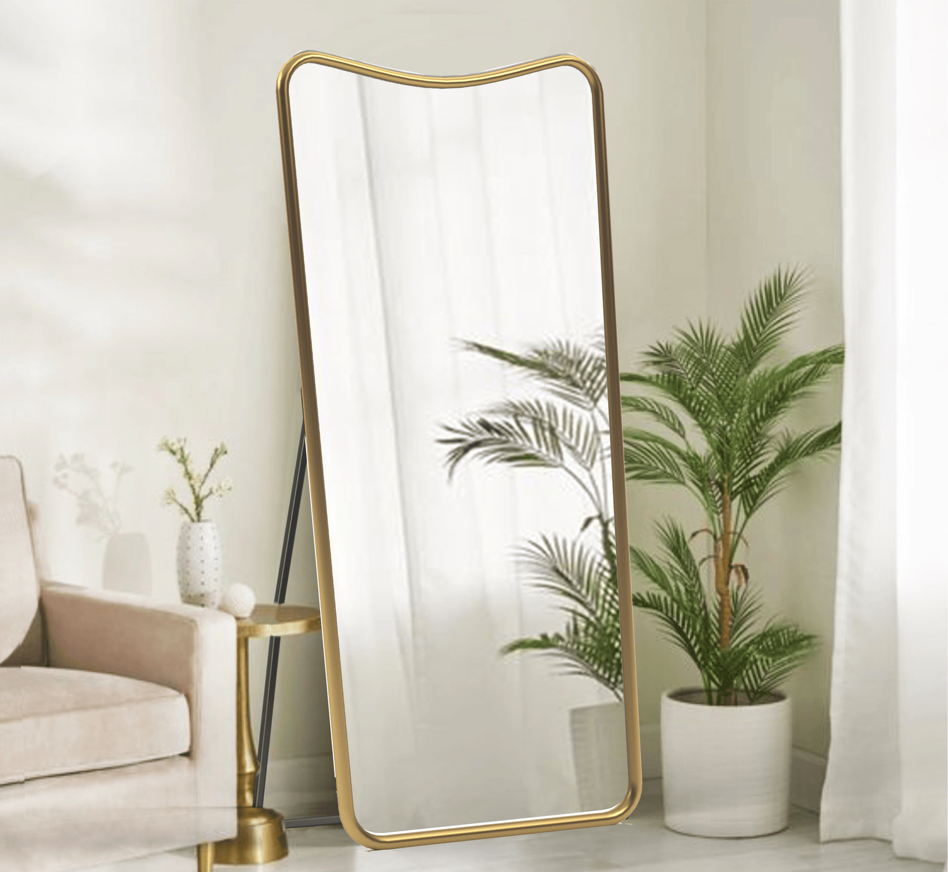 Amour Metal Floor Mirror with Stand