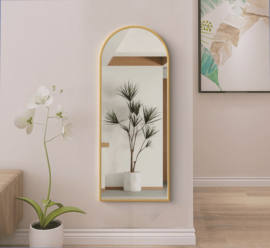 Arched Metal Floor Mirror