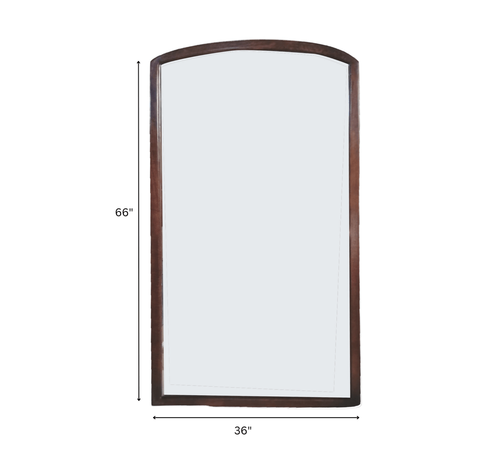 Arched Wooden Full-Length Mirror