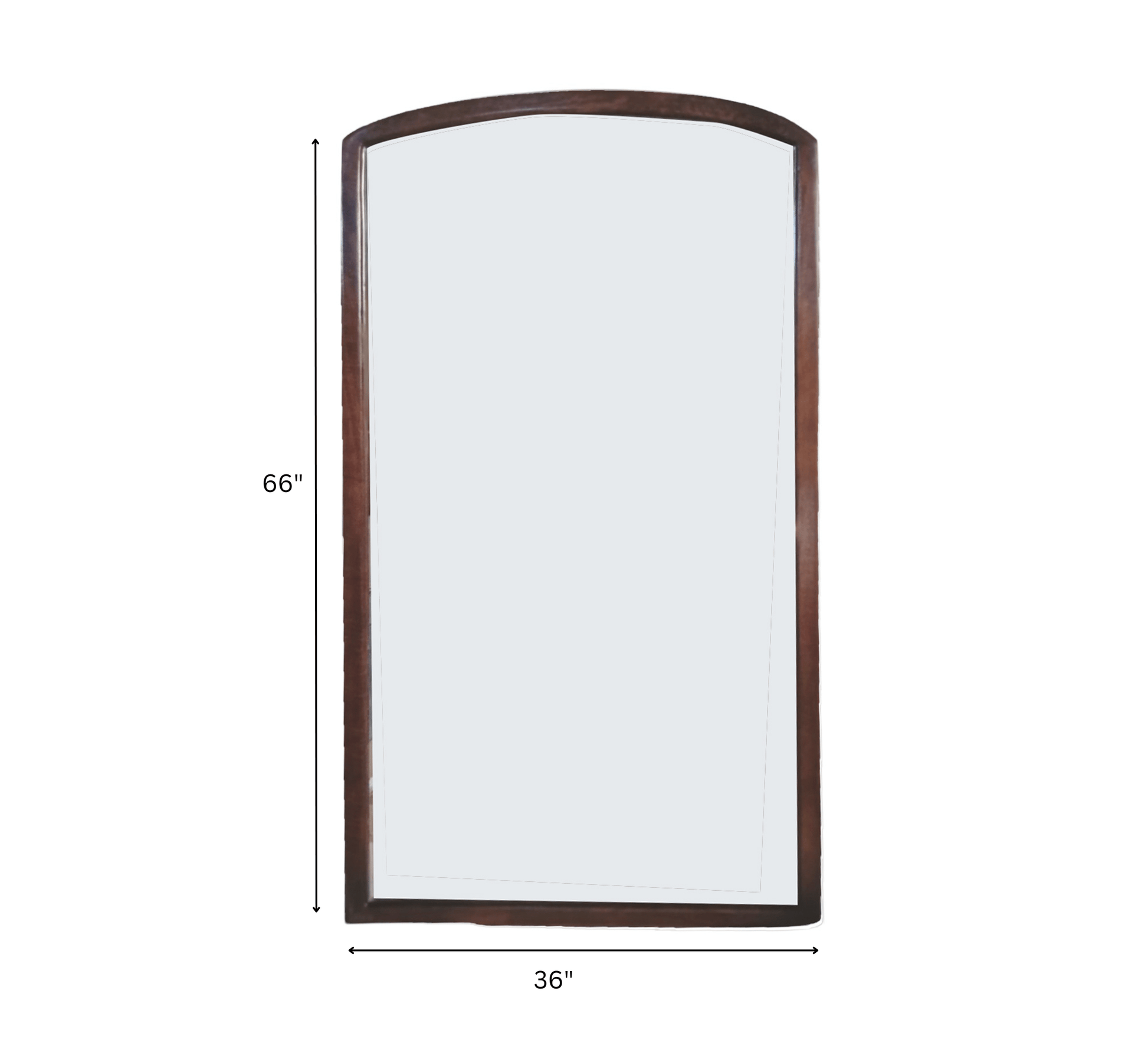 Arched Wooden Full-Length Mirror
