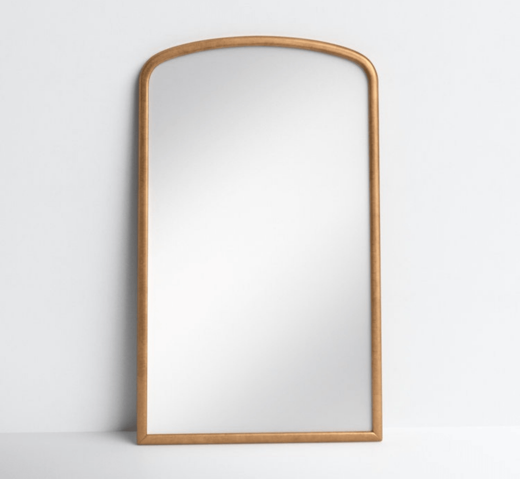 Arched Wooden Full-Length Mirror