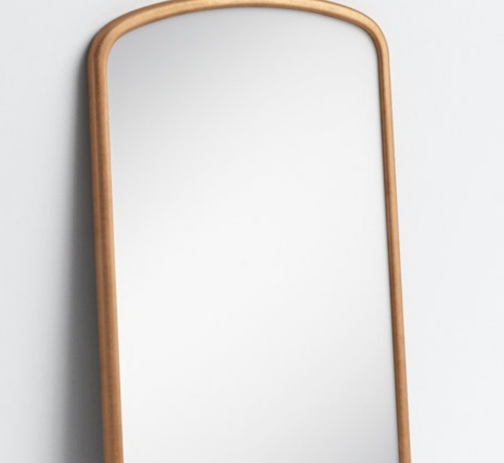 Arched Wooden Full-Length Mirror