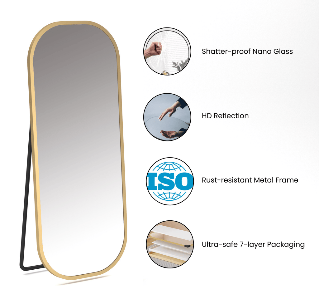 Capsule Metal Floor Mirror