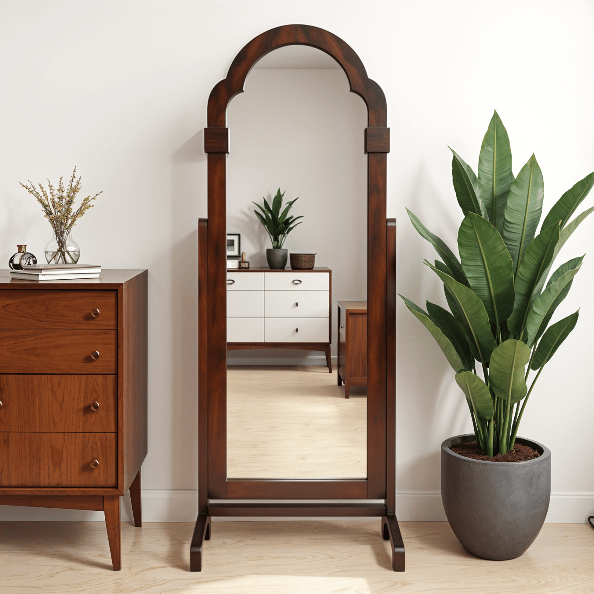 Jharokha Wooden Full-Length Cheval Mirror